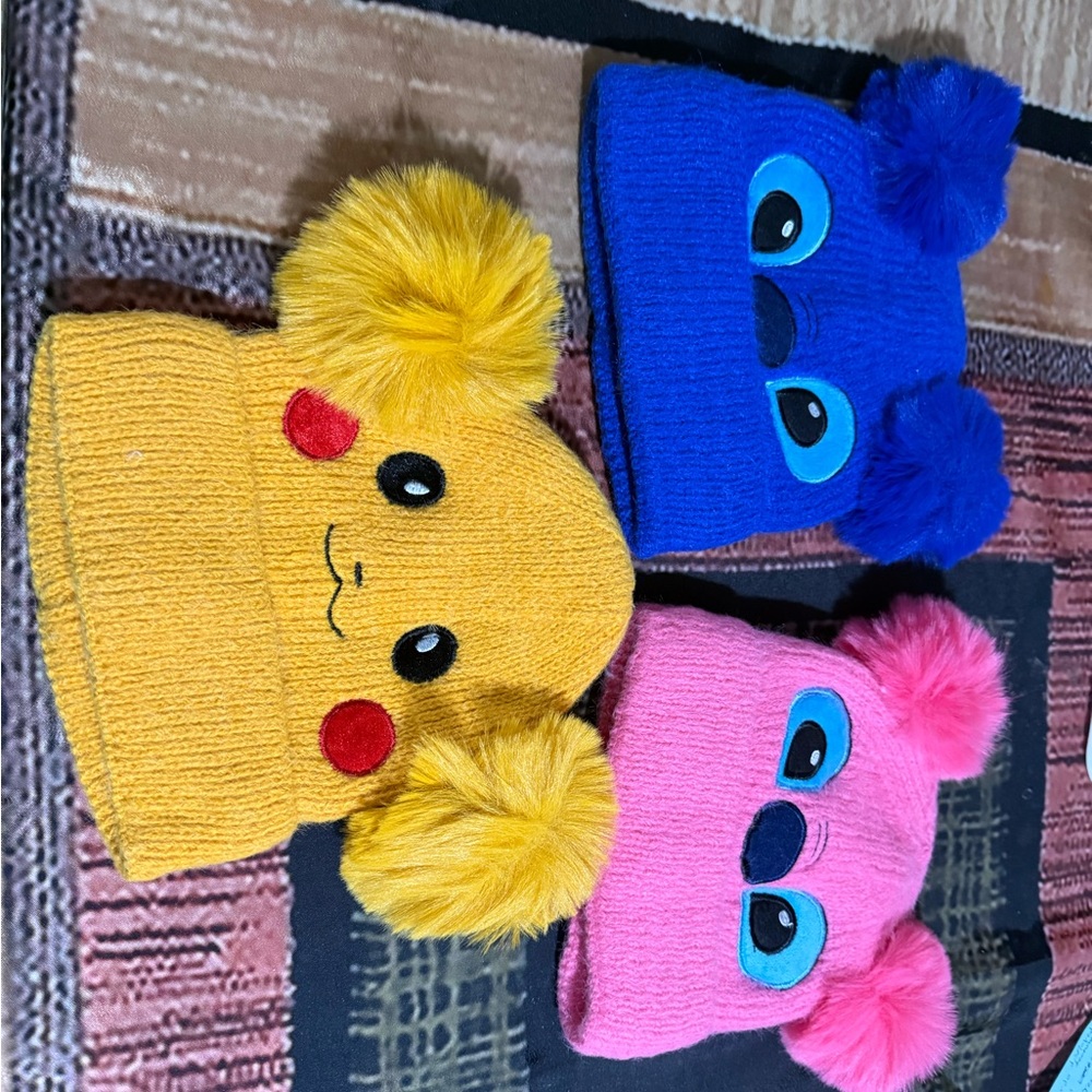 Unk Kids Beanie  - Yellow, Blue, Pink